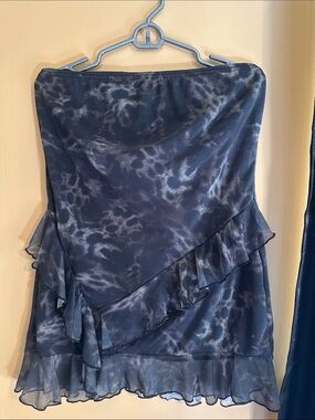 Women's Black Leopard Ruffle Mini Dress